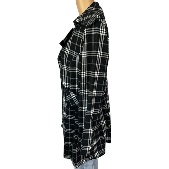 Lane Bryant Plaid Jacket Black Collared Coat Made in USA Plus Size 18 - Picture 6 of 10